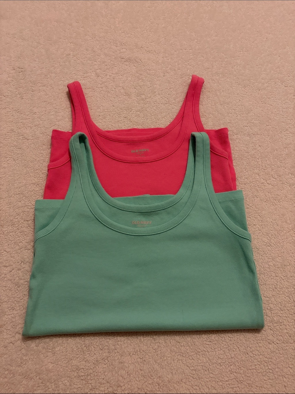 Old Navy Women's Ribbed Tank Top - Mint Green & Pink